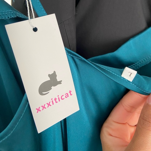 NWOT Beautiful Teal Midi Dress Size Large - Picture 9 of 10